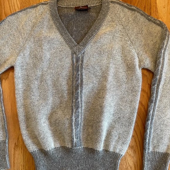 Vintage Fay’s Closet V-Neck Wool Angora Sweater Gray Women’s Size Small - Picture 4 of 10